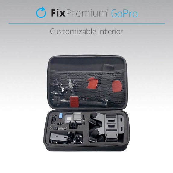 FixPremium - Zaščitna torbica za GoPro in dodatke (velikost L), črna