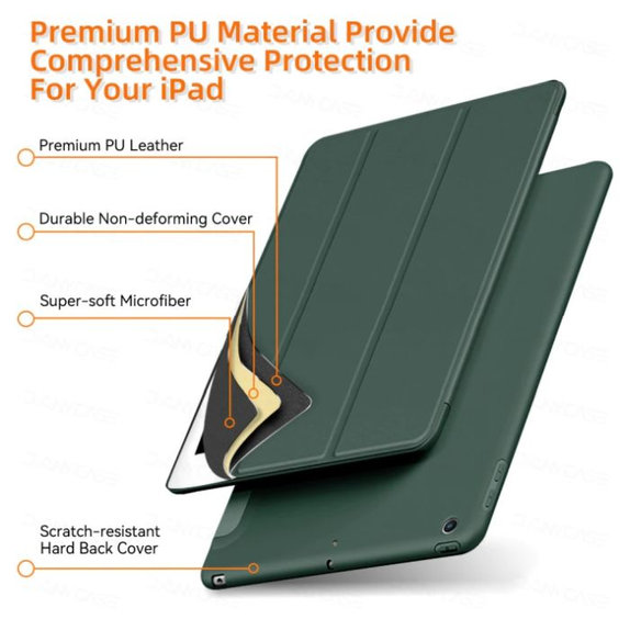 FixPremium - zapiralni silikonski ovitek za iPad Pro 12.9" (4., 5. generacija), zelen