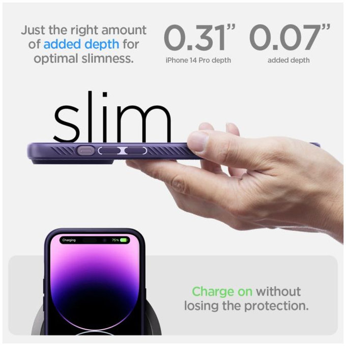 Spigen - Ovitek Liquid Air za iPhone 14 Pro, Deep Purple