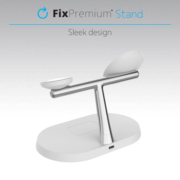 FixPremium - MagSafe stojalo 3 v 1 za iPhone, Apple Watch in AirPods, črno