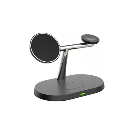 FixPremium - MagSafe stojalo 3 v 1 za iPhone, Apple Watch in AirPods, črno