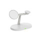 FixPremium - MagSafe stojalo 3 v 1 za iPhone, Apple Watch in AirPods, belo