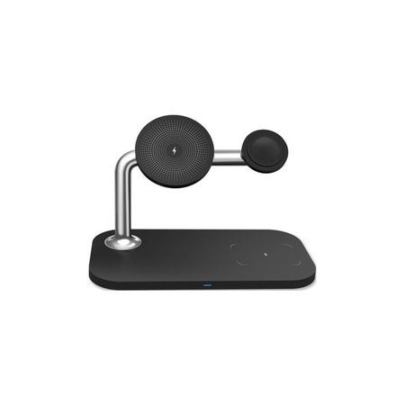FixPremium - MagSafe stojalo 3 v 1 za iPhone, Apple Watch in AirPods, črno