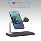 FixPremium - MagSafe stojalo 3 v 1 za iPhone, Apple Watch in AirPods, belo