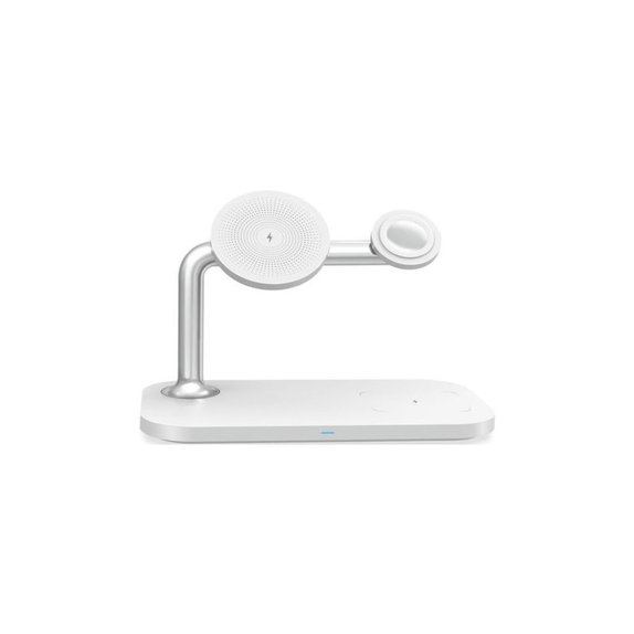 FixPremium - MagSafe stojalo 3 v 1 za iPhone, Apple Watch in AirPods, belo
