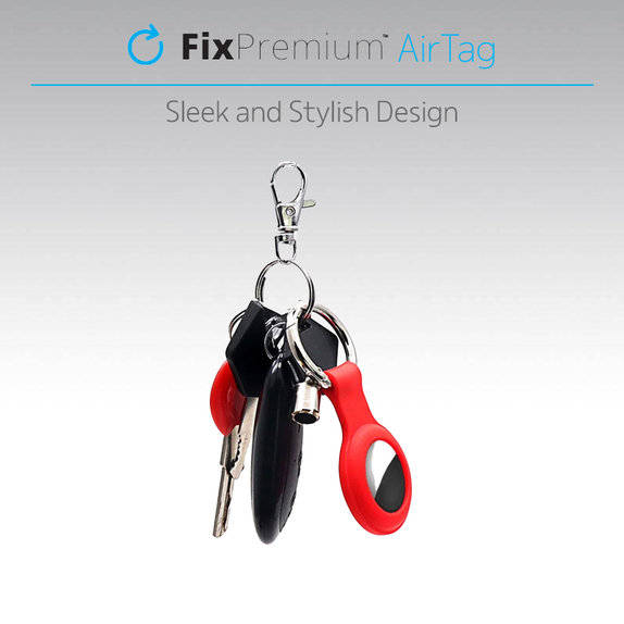 FixPremium - Silikonski obesek za ključe za AirTag, črn