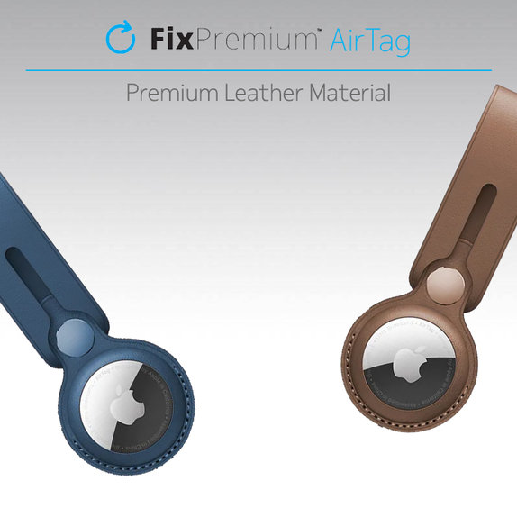 FixPremium - usnjen obesek za ključe za AirTag, rjav