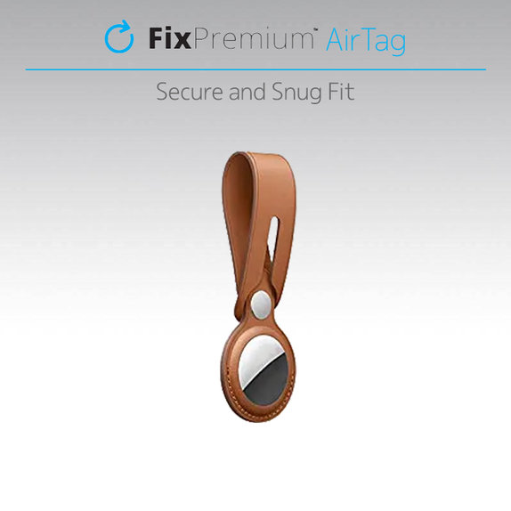 FixPremium - usnjen obesek za ključe za AirTag, moder