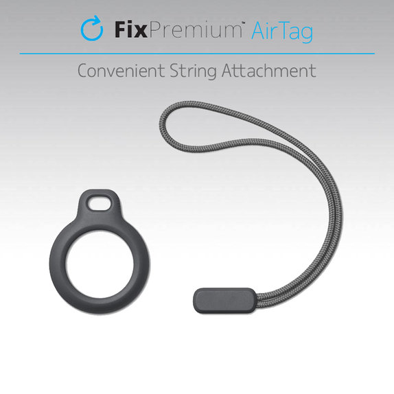 FixPremium - Ovitek z vrvico za AirTag, črn