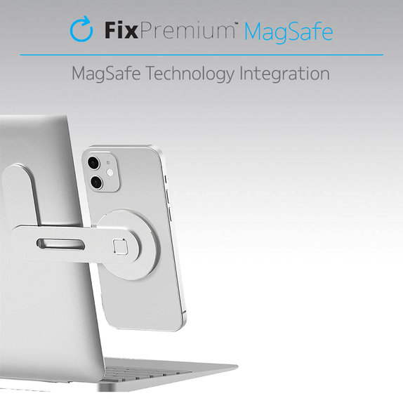 FixPremium - držalo MagSafe za iPhone na prenosniku, črno