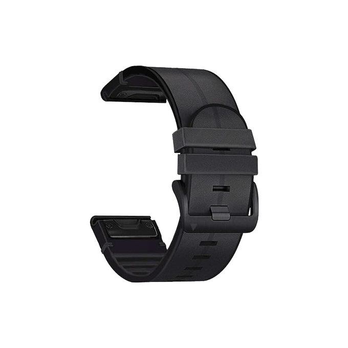FixPremium - Usnjen pašček za Garmin (QuickFit 22mm), črn