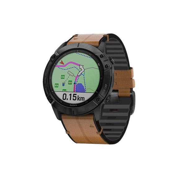 FixPremium - Usnjen pašček za Garmin (QuickFit 22mm), svetlo rjav