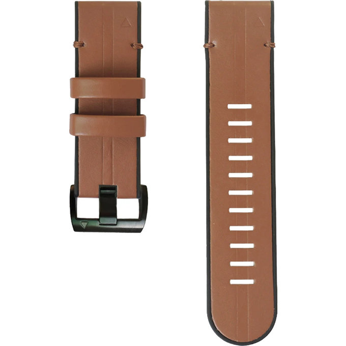 FixPremium - Usnjen pašček za Garmin (QuickFit 26mm), svetlo rjav
