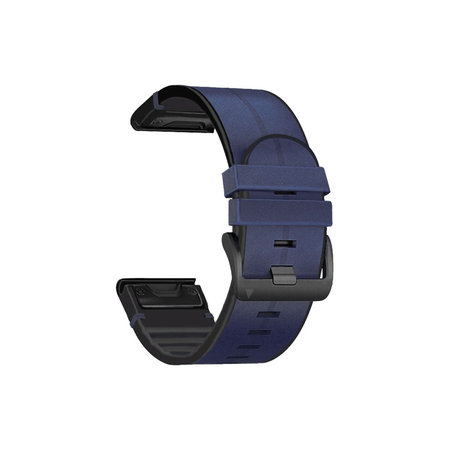 FixPremium - usnjen trak za Garmin (QuickFit 26mm), moder