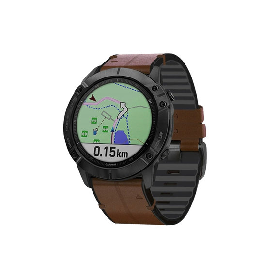 FixPremium - Usnjen pašček za Garmin (QuickFit 22mm), rjav