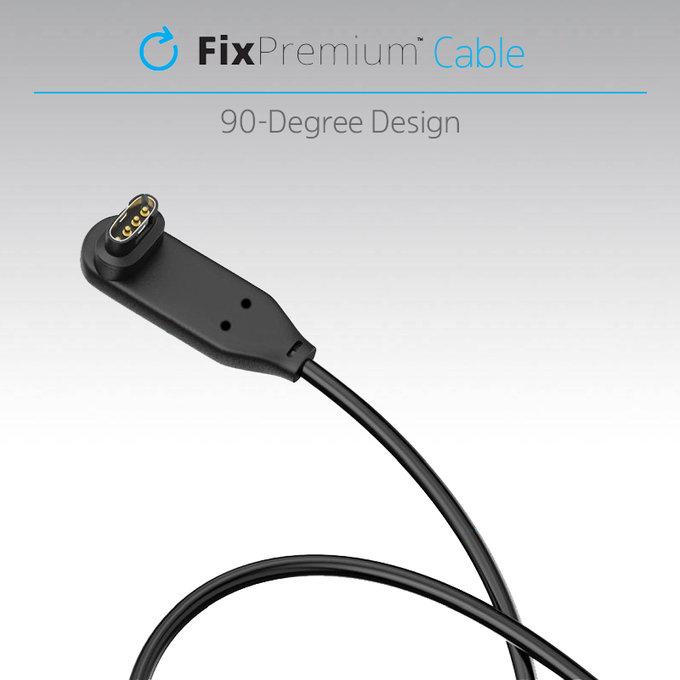 FixPremium - 90° kabel za uro Garmin, črn