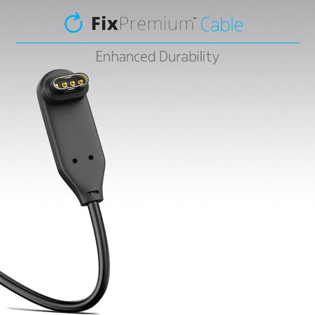 FixPremium - 90° kabel za uro Garmin, črn