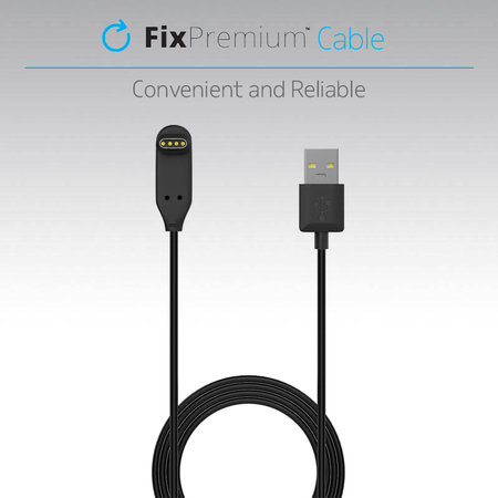 FixPremium - 90° kabel za uro Garmin, črn