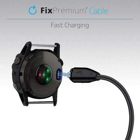 FixPremium - polnilni kabel USB-C za uro Garmin, črn