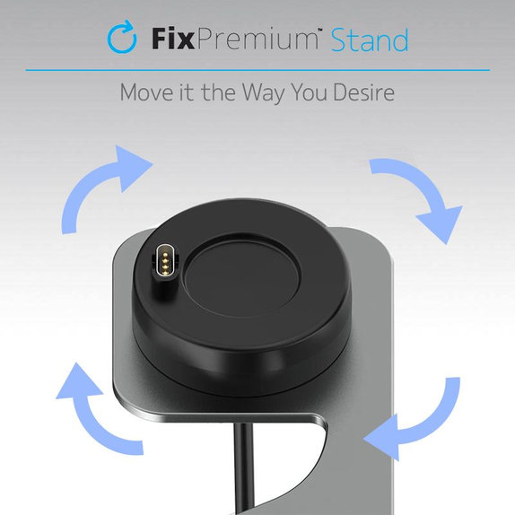 FixPremium - polnilno stojalo za uro Garmin, vesoljsko siva