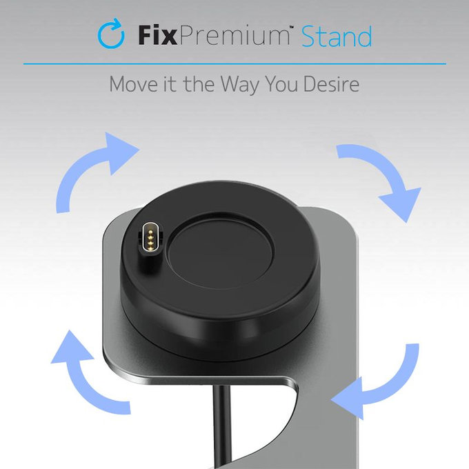 FixPremium - polnilno stojalo za uro Garmin, vesoljsko siva