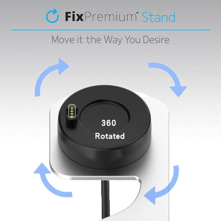 FixPremium - polnilno stojalo za uro Garmin, srebrna