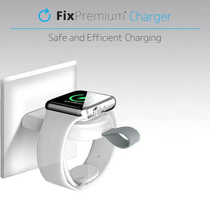 FixPremium - Potovalni USB polnilec za Apple Watch, bel