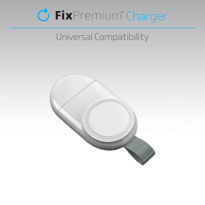 FixPremium - Potovalni USB polnilec za Apple Watch, bel
