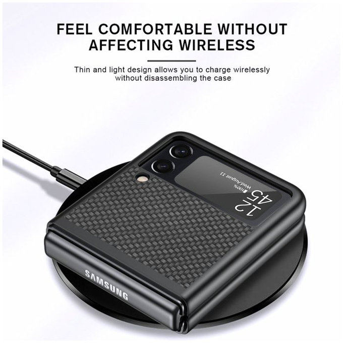 FixPremium - Carbon ovitek za Samsung Galaxy Z Flip 3, črn