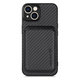 FixPremium - Carbon ovitek z MagSafe Wallet za iPhone 13 mini, črn