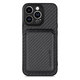 FixPremium - Carbon ovitek z denarnico MagSafe Wallet za iPhone 14 Pro, črn