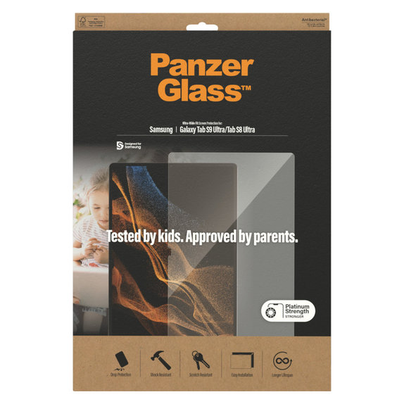 Kaljeno steklo UWF za Samsung Galaxy Tab S9 Ultra/Tab S8 Ultra, Prozorna, PanzerGlass