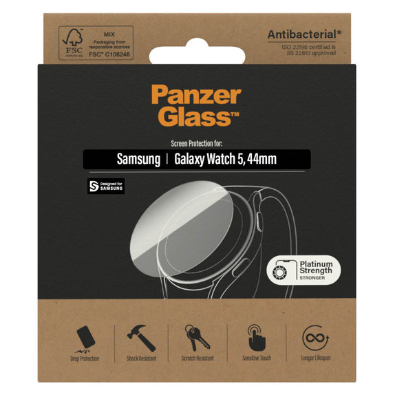 Kaljeno steklo Flat Glass AB za Samsung Galaxy Watch 5 44 mm, Prozorna, PanzerGlass