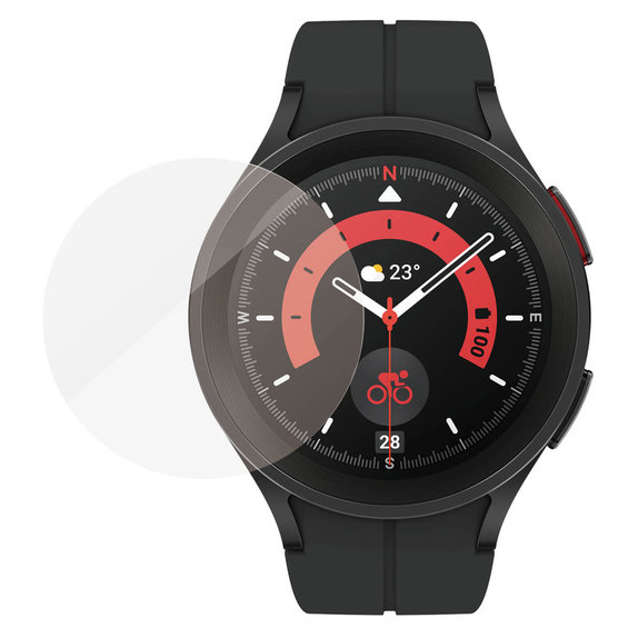 Kaljeno steklo Flat Glass AB za Samsung Galaxy Watch 5 Pro 45 mm, Prozorna, PanzerGlass