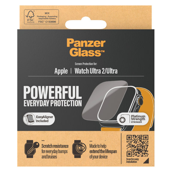 Kaljeno steklo AB za Apple Watch Ultra 2/Ultra, Prozorna, PanzerGlass