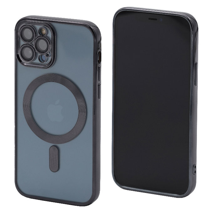 FixPremium - Ovitek Crystal z MagSafe za iPhone 12 Pro, črn