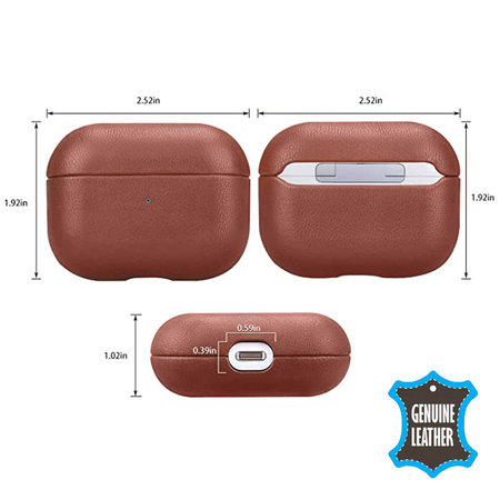 FixPremium - usnjena torbica za AirPods 3, rjava