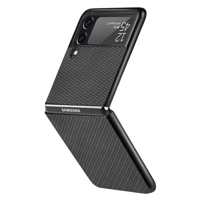 FixPremium - Carbon ovitek za Samsung Galaxy Z Flip 2, črn