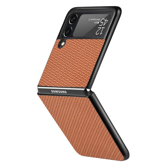 FixPremium - Carbon ovitek za Samsung Galaxy Z Flip 2, rjav