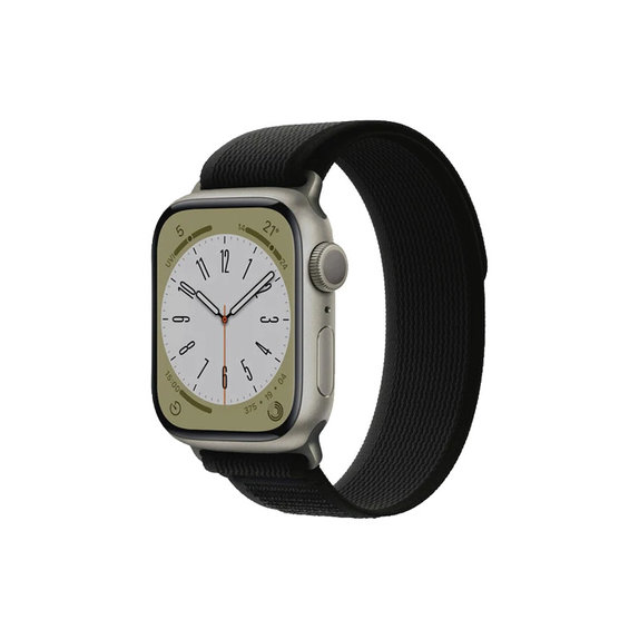 FixPremium - Trail Loop pašček za Apple Watch (42, 44, 45 in 49mm), črn