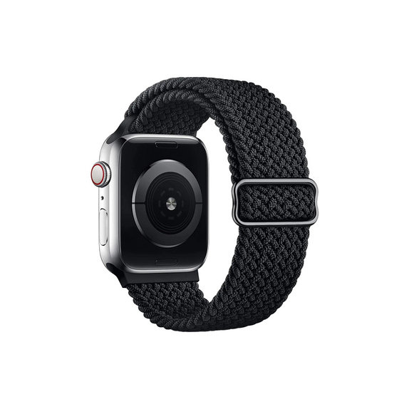 FixPremium - Solo Loop pašček za Apple Watch (42, 44, 45 in 49mm), črn