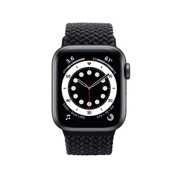 FixPremium - Solo Loop pašček za Apple Watch (42, 44, 45 in 49mm), črn