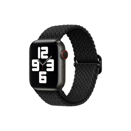 FixPremium - Solo Loop pašček za Apple Watch (42, 44, 45 in 49mm), črn