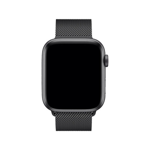 FixPremium - Milanese Loop pašček za Apple Watch (42, 44, 45 in 49mm), črn