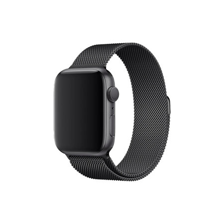 FixPremium - Milanese Loop pašček za Apple Watch (42, 44, 45 in 49mm), črn
