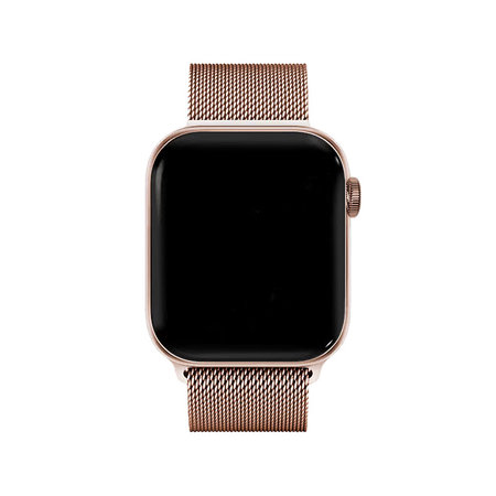 FixPremium - Milanese Loop pašček za Apple Watch (42, 44, 45 in 49mm), roza zlato