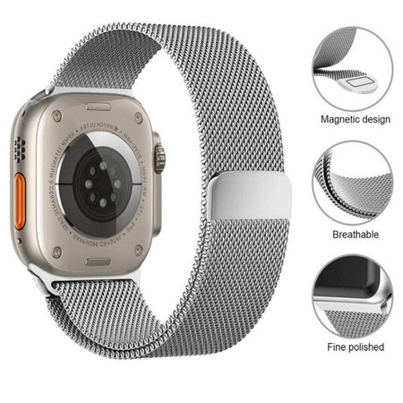 FixPremium - Milanese Loop pašček za Apple Watch (38, 40 in 41mm), črn