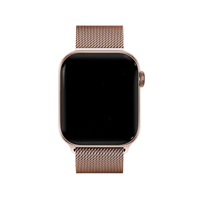 FixPremium - Milanese Loop pašček za Apple Watch (38, 40 in 41mm), roza zlato