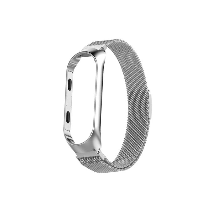 FixPremium - Milanese Loop pašček za Xiaomi Mi Band (5/6/7/7 NFC), srebrn
