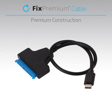 FixPremium - Kabel - USB-C / SATA 2,5", črn